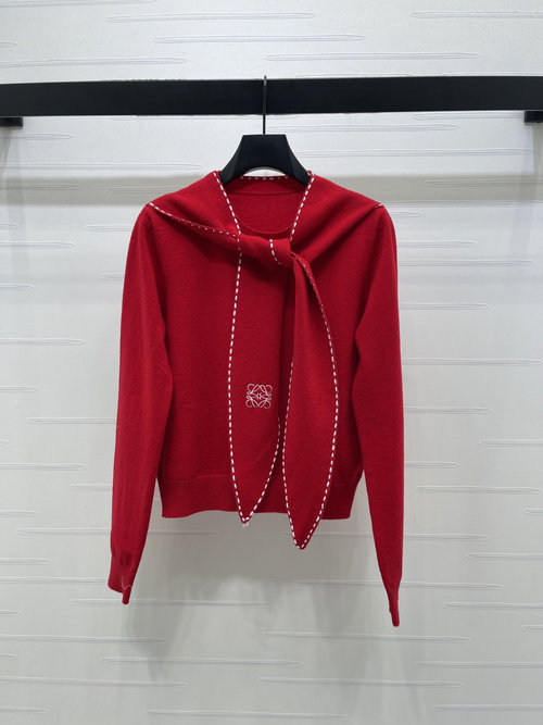 Loewe Knit Sweater with Detachable Shawl Collar, Timeless Elegance