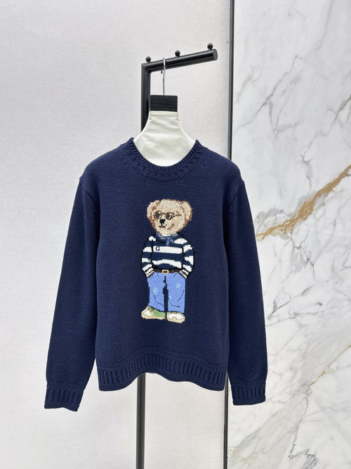 Polo Ralph Lauren Round neck sweater with embroidered bear pattern