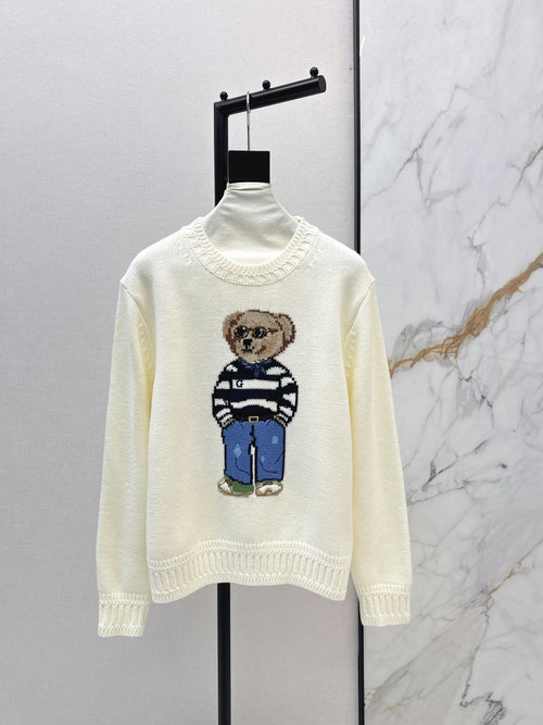 Polo Ralph Lauren Round neck sweater with embroidered bear pattern
