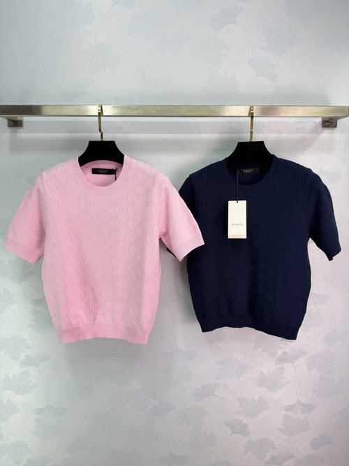 Gucci Textured Round-Neck Knit Short Sleeve, All-Occasion Favorite