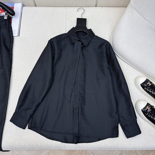 Hermes Simple and Elegant H-Damask Jacquard Sash Shirt