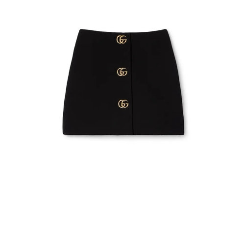 Gucci Elegant Skirt with GG Metal Buckle and Floral Jacquard