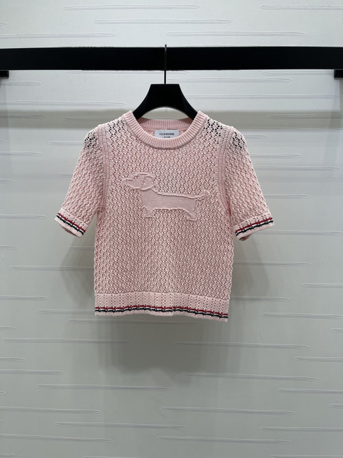 Thom Browne Hollowed Knit Short Sleeve for Daily Wear