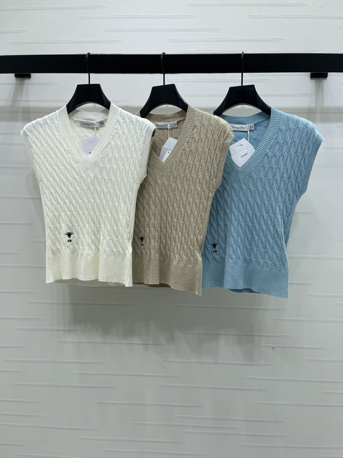 Dior Knit Vest with Twisted Stripe and CD Logo