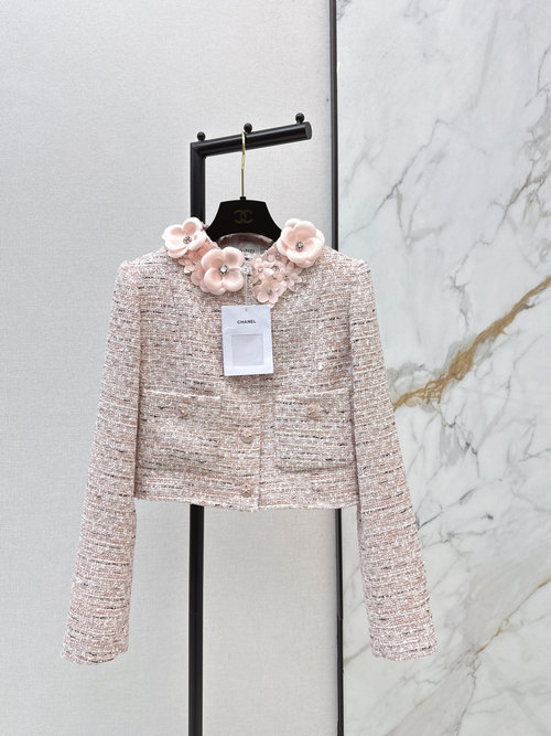 Chanel Floral Embellished Cropped Jacket, Stunning Design
