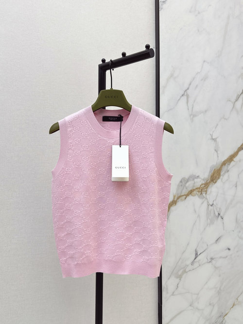 Gucci Dopamine-colored Vintage GG Sleeveless Knit Top for Grace