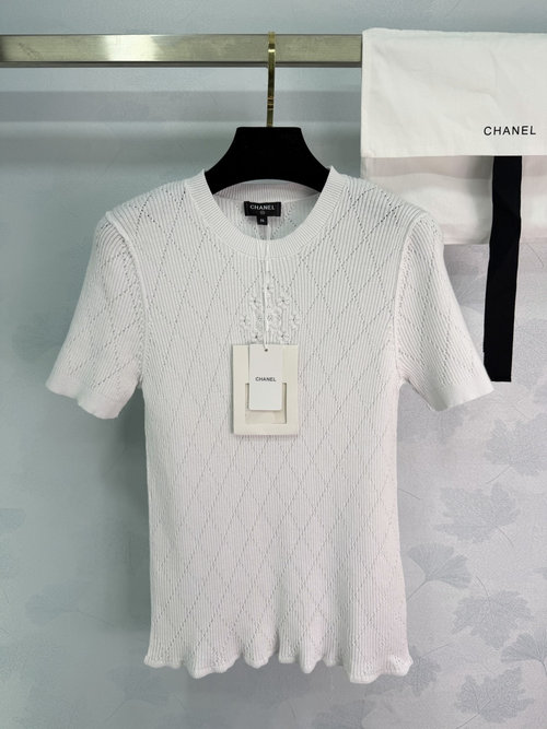 Chanel Slim Fit Round Neck Knit Top, Subtle Sophistication in Every Stitch