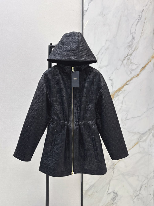 Fendi FF Quilted Parka with Drawstring Waist for Versatile Look