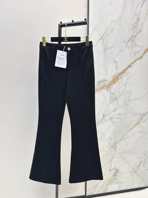 Chanel High - waisted Flare Pants, Custom Elastic Cotton, Stylish