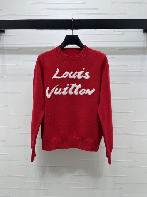 Louis Vuitton 3D Crochet Round Neck Knit Long Sleeve Sweater