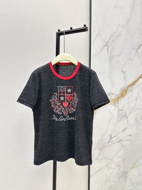 Loro Piana Vintage Badge Print Embroidery Relaxed T-shirt