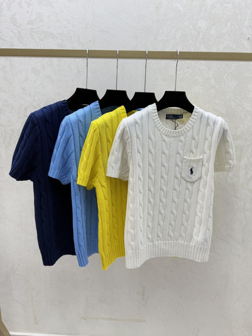 Polo Ralph Lauren New Early Spring: Solid Color Round Neck Knit Short Sleeve