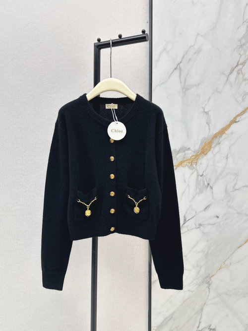 Chanel Golden Button Decorated Round Neck Cardigan