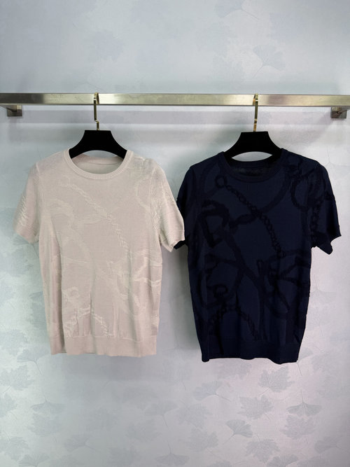 Gucci Lightweight Breathable Jacquard Top, Elastic Neckline