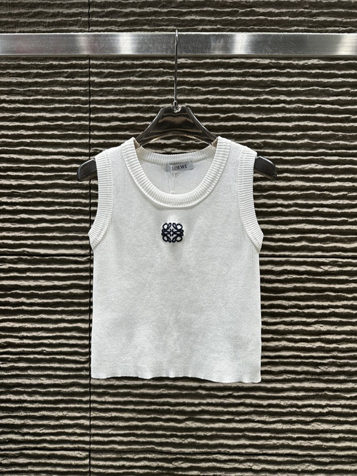 Loewe Elegant Knit Vest with Delicate Embroidered Insignia