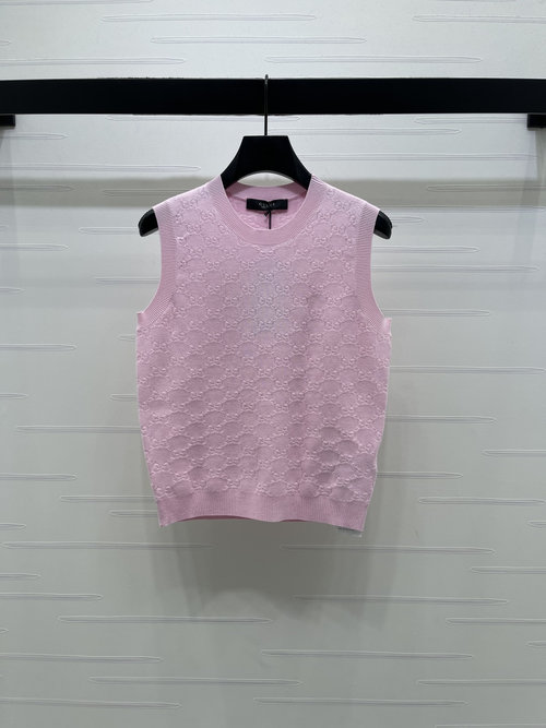 Gucci GG Pattern Chic Jacquard Round-neck Knit Vest