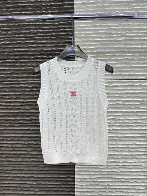 Chanel New Hollowed Round-Neck Knit Vest