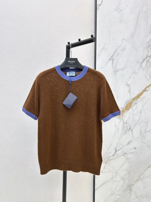 Prada Simple and Slimming Cashmere Short-Sleeve Sweater
