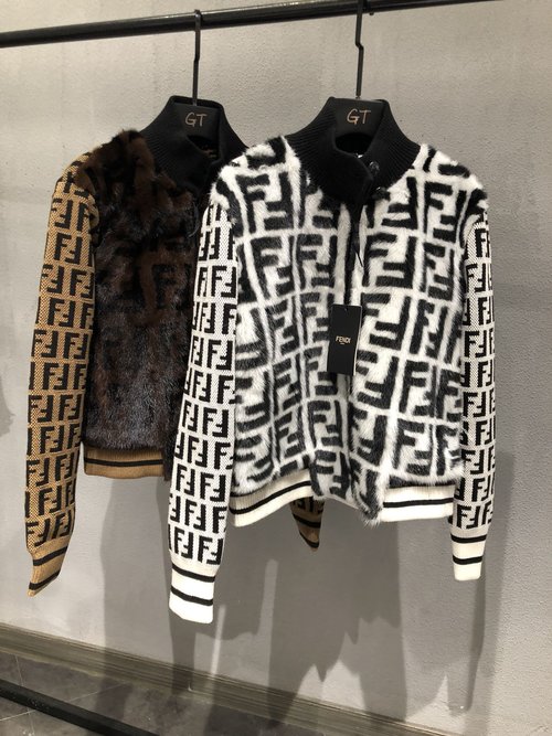 Fendi Printed Natural Mink Garment with Original Hardware