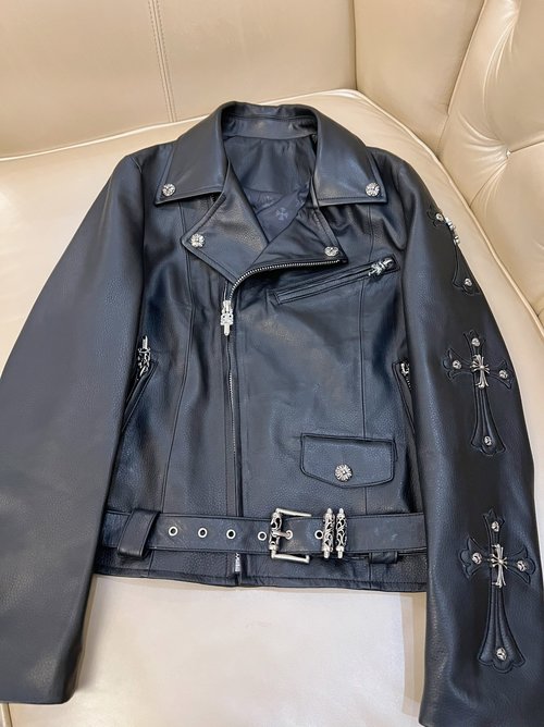 Chrome Hearts Exclusive Original Leather Jacket, Crafted from Full-Tanned Imported Sheepskin