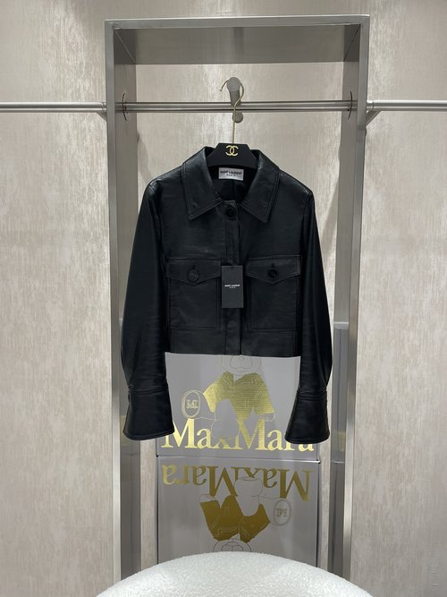 Yves Saint Laurent Spring Flight Jacket with Premium Cowhide and Work Pockets