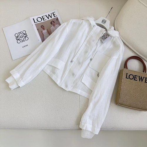 Loewe Lightweight Sun Protection Short Coat with Logo and Pockets