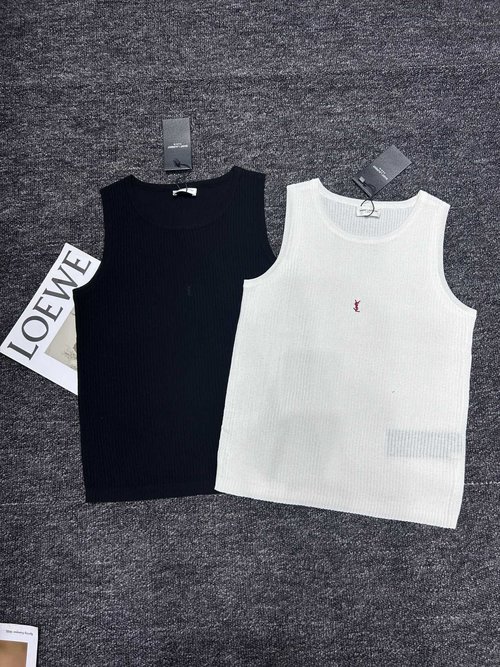 Yves Saint Laurent New Knit Vest with Letter - Embroidery Logo