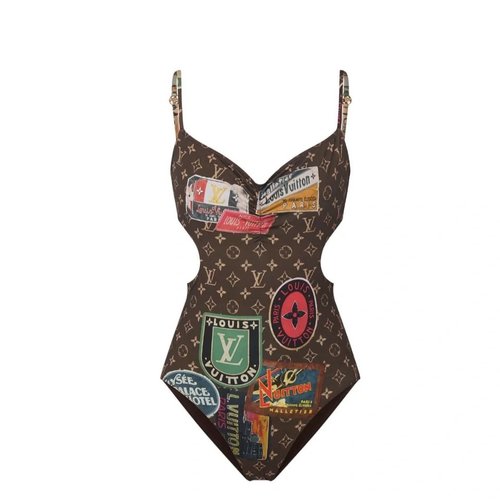 Louis Vuitton Elysee Palace Vintage Print Cut-out Waistband One-piece Swimsuit