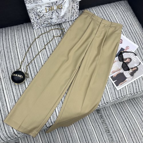 Dior Classic Solid Color Straight-Leg Pants