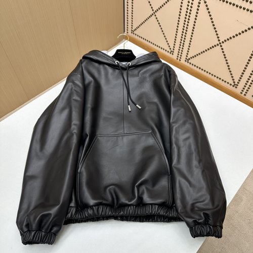 Yves Saint Laurent Fashionable and All - Match Leather Sweatshirt