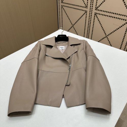 Hermes Premium Sheepskin Motorcycle Jacket with Embroidery Design