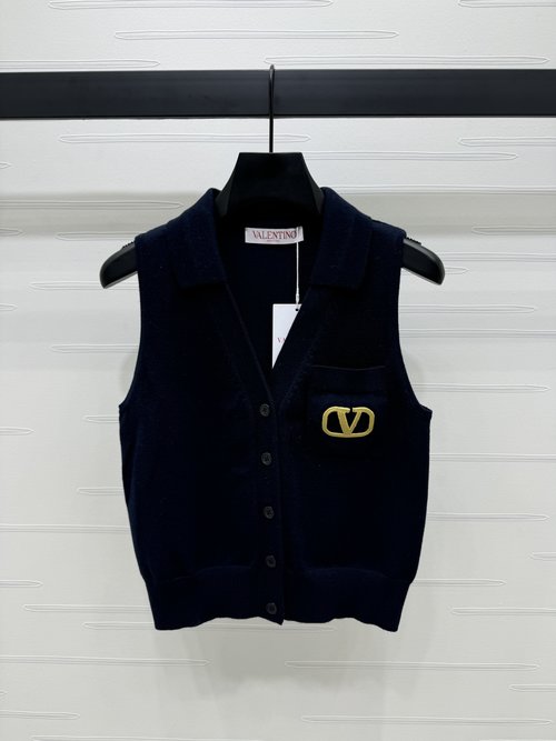 Valentino V-Neck Knitted Vest Cardigan