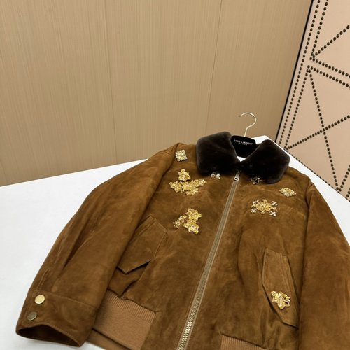 Miu Miu Hand - beaded Cashmere Jacket with Removable Fur Collar