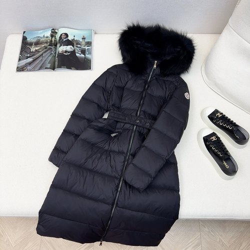 Moncler Custom Down Jacket with Imported Raccoon Fur Collar and Premium Duck Down