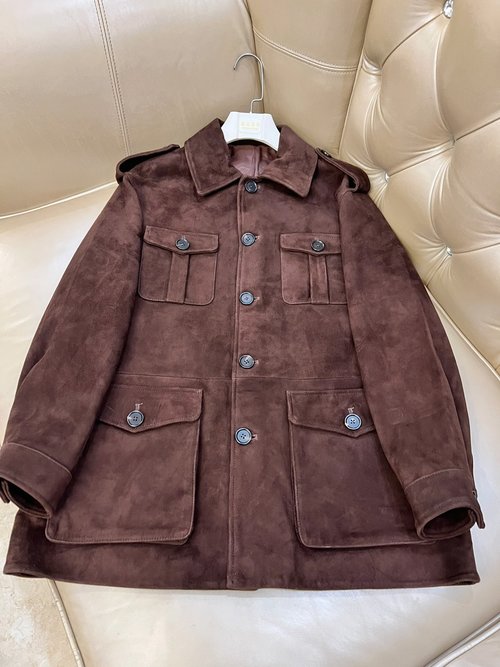 Yves Saint Laurent High - Quality Goatskin Suede Classic Large Suit