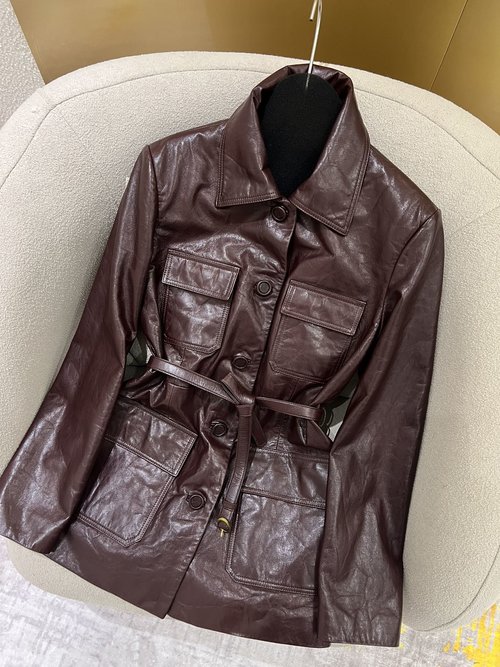 Yves Saint Laurent YSL American Old - Money Waxed Goatskin Waist - Cinched Jacket