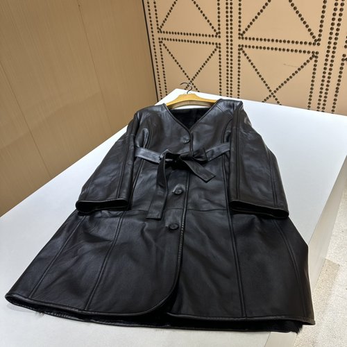 Hermes Classic and Versatile Fur and Leather Trench Coat