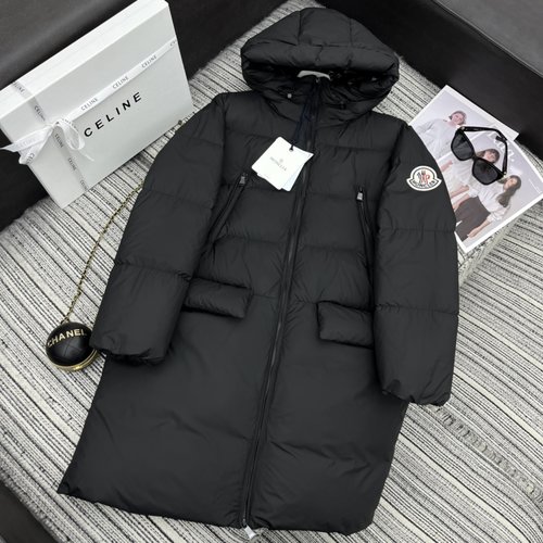 Moncler Recommended Hooded Mid-Length Down Jacket with 90% White Goose Down