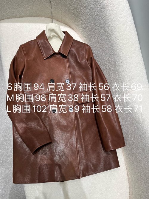 Miu Miu Miumiu Oil Wax Leather Jacket with Possible White Scratches and Color Variances