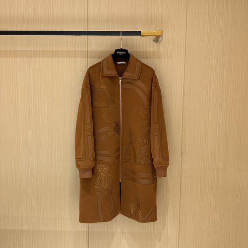 Hermes Handmade Double-Faced Embroidered Cashmere Jacket