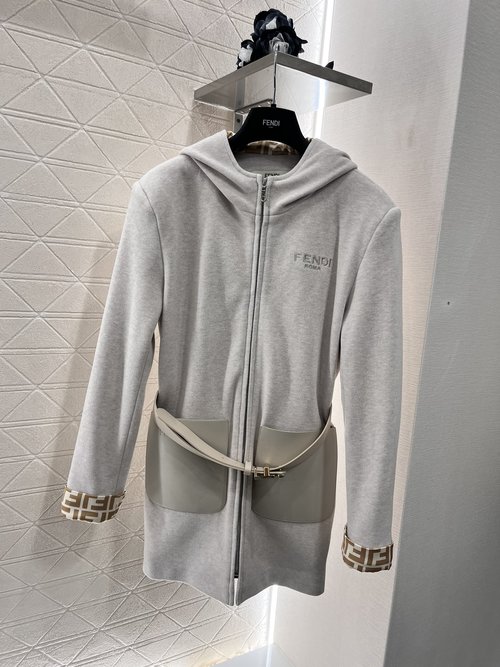 Fendi New Product: Hooded Belted Long Coat