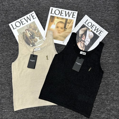 Yves Saint Laurent Gold Thread Brocade U-Neck Vest - Classic Grace