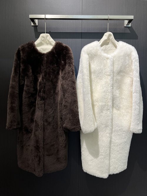 Hermes Minimalist Shearling Jacket with Soft Wool in Neutral Color