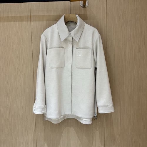 Fendi Stylish Trench Coat with Imported Fabric and Sheepskin