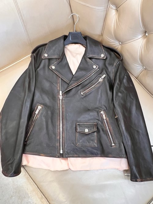 Miu Miu Vintage Leather Jacket in a Classic Style