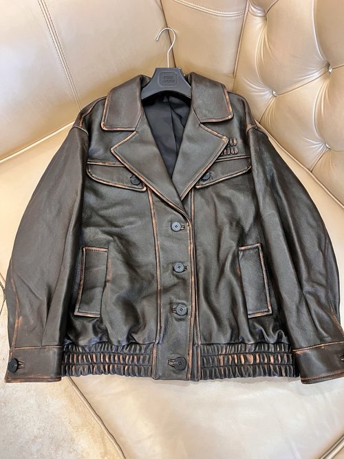 Miu Miu Vintage Sheepskin Cotton Jacket, Warm and Slim - fitting