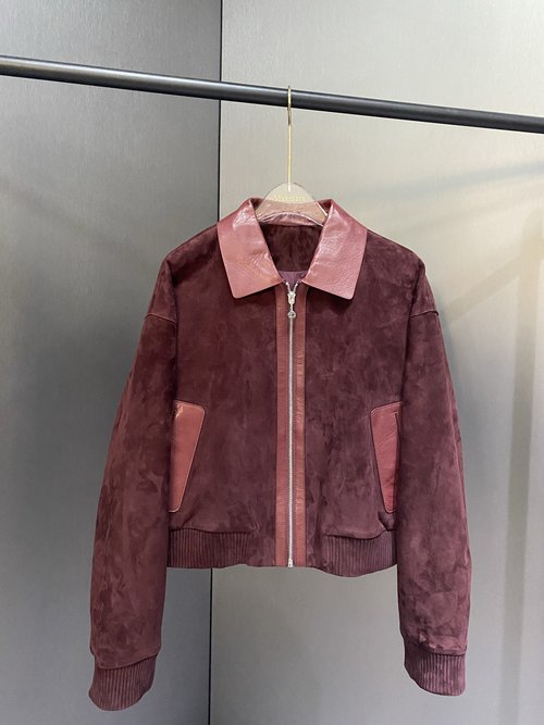 Hermes Velvet Leather Jacket with Hand - oiled Edge