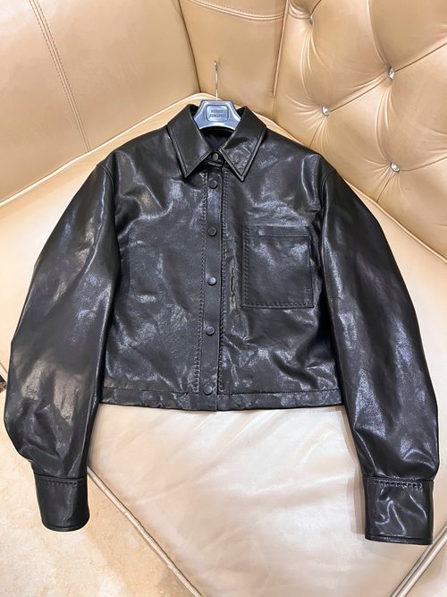 Versace Exclusive Vintage-style Leather Jacket in Full Vegetable-Tanned Lambskin