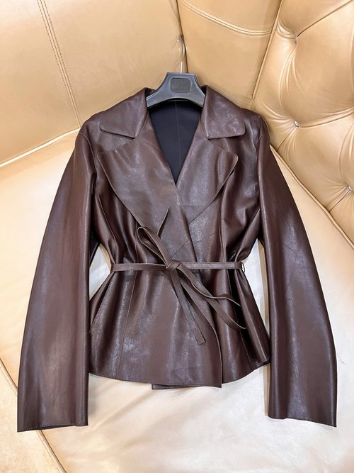 Hermes Top-Quality Minimalist Lambskin Coat with Versatile Fit