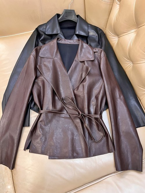 Hermes Top-Quality Minimalist Lambskin Coat with Versatile Fit